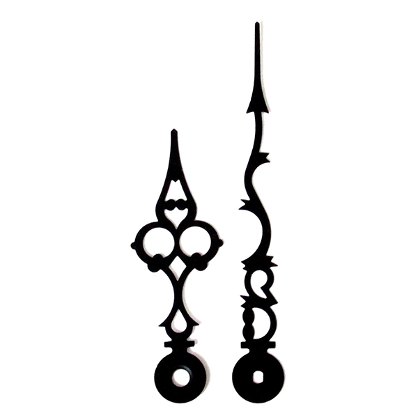 New Replacement Quartz UTS Hermle Kienzle Junghans Euroshaft Metal Clock Hands - 70mm (B) Black