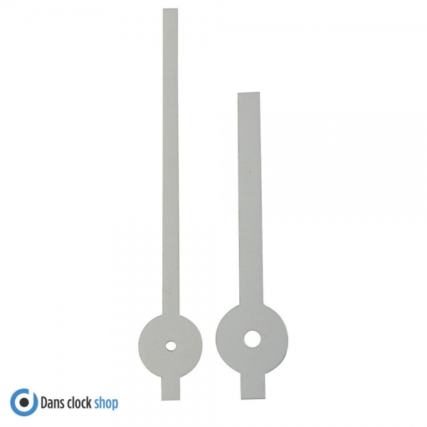 New Replacement Quartz 12888 Youngtown Clock Hands For 5.0mm & 3.1mm Hand Holes - 80mm (A) White Plastic