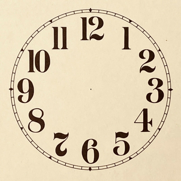 Arabic Clock Dial Face Strong Card Paper 100mm Ivory