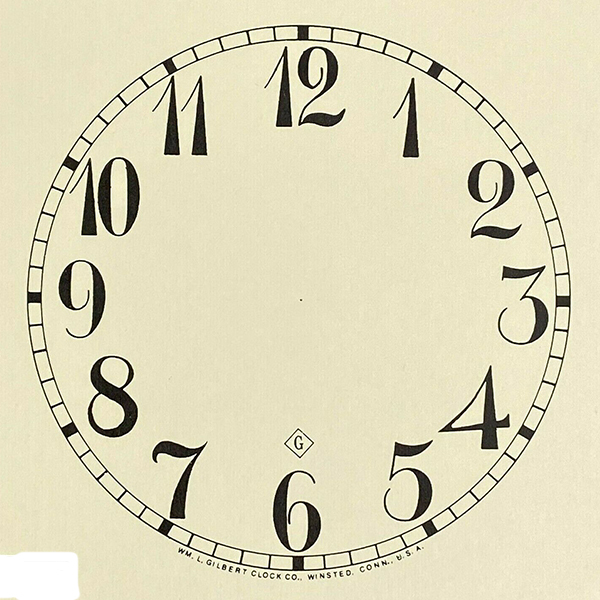 C-600 New 9" Adhesive White Paper Clock Dial with Arabic Numbers 