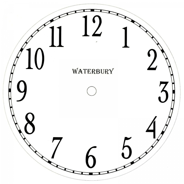 Arabic Clock Dial Face - Strong Card Paper - 280mm Waterbury White