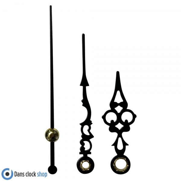 New Replacement Quartz 12888 Youngtown Clock Hands For 5.0mm & 3.1mm Hand Holes - 76mm Black Metal