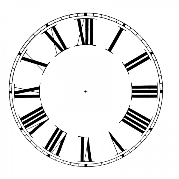 Roman Clock Dial Face -  Strong Card Paper - 63mm White