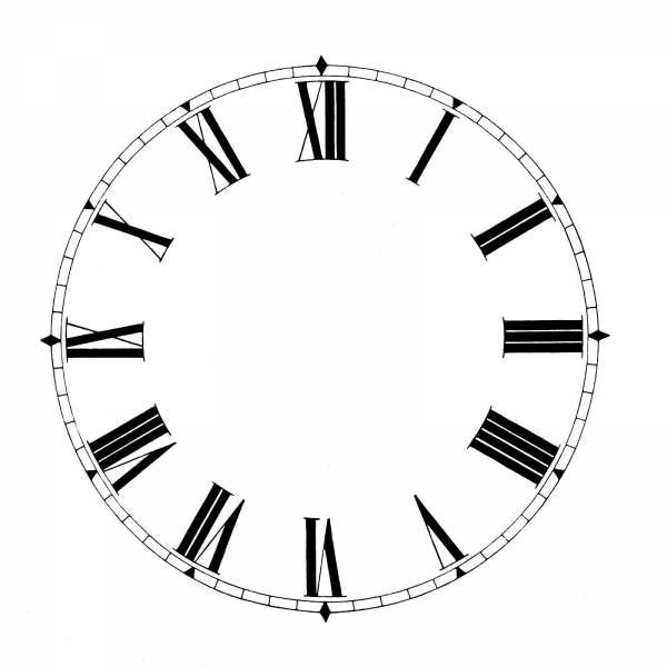 Roman Clock Dial Face -  Strong Card Paper - 77mm White