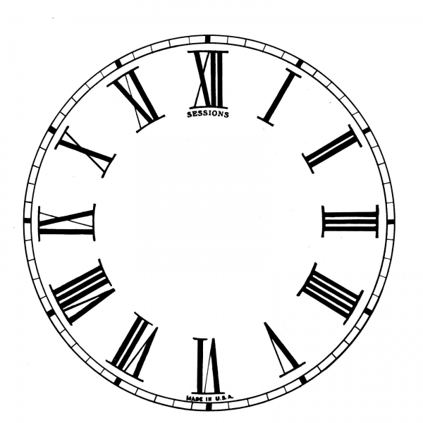 Roman Clock Dial Face -  Strong Card Paper - 125mm White