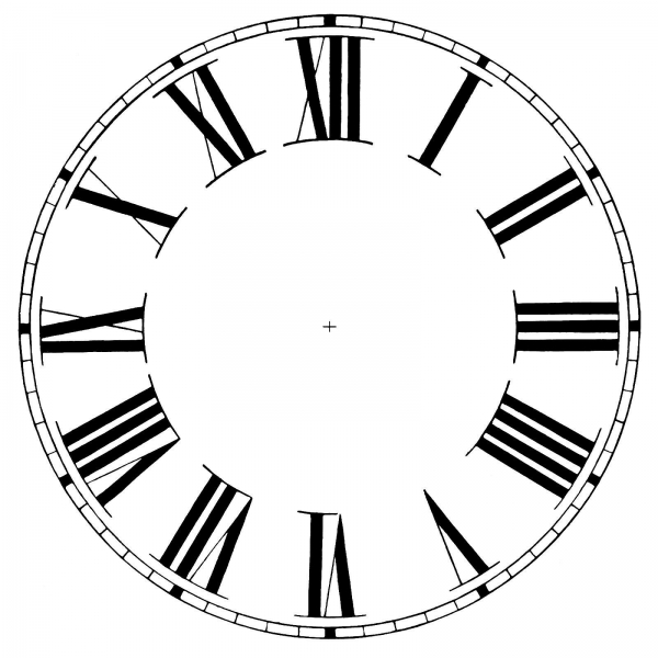 Roman Clock Dial Face -  Strong Card Paper - 160mm White