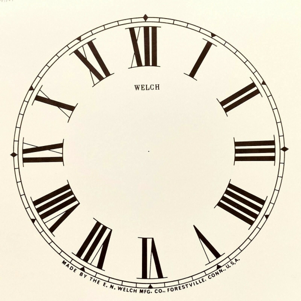 Roman Clock Dial Face -  Strong Card Paper - 223mm Ivory