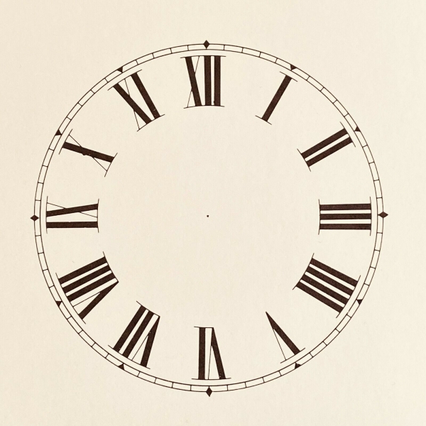 Roman Clock Dial Face -  Strong Card Paper - 250mm Ivory