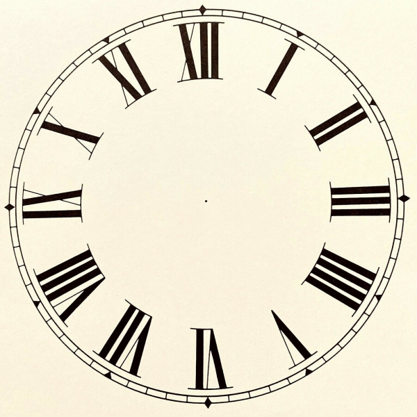 Roman Clock Dial Face -  Strong Card Paper - 295mm Ivory
