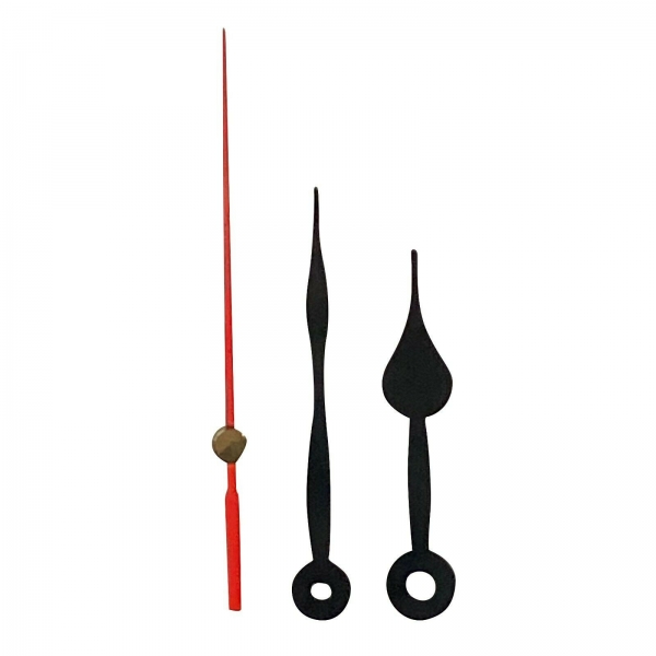 New Replacement Quartz 12888 Youngtown Clock Hands For 5.0mm & 3.1mm Hand Holes - 78mm Black Metal