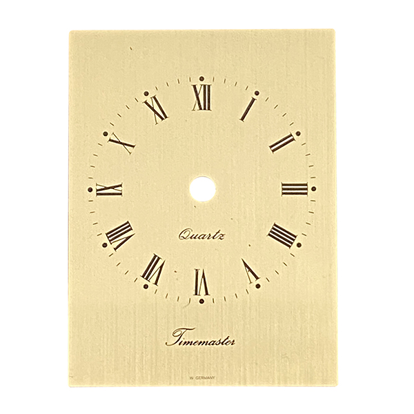 Metal Timemaster Carriage Clock Dial 100mm x 75mm Gold Face With