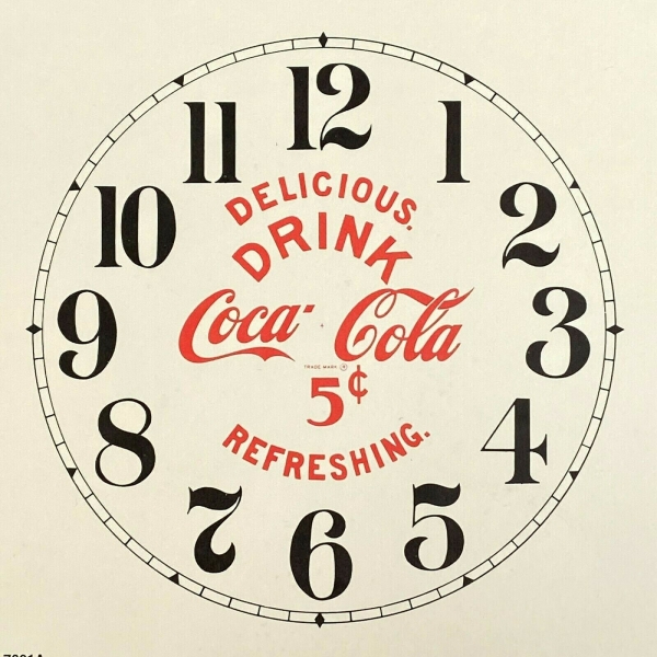 Roman Coca Cola Clock Dial Face -  Strong Card Paper - 178mm Ivory