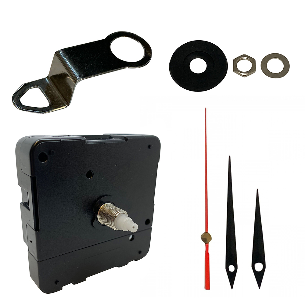 New Quartz Reverse Backwards Barbers Clock Movement Mechanism Motor 70mm Black Metal Hands