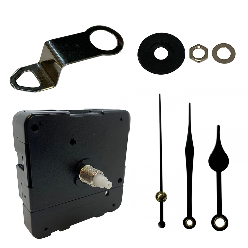 New Quartz Reverse Backwards Barbers Clock Movement Mechanism Motor 73mm Black Metal Hands