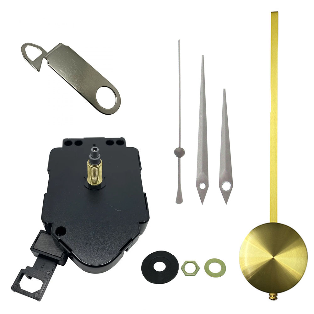 New Complete Quartz Pendulum Clock Kit With 86mm Silver Metal Hands