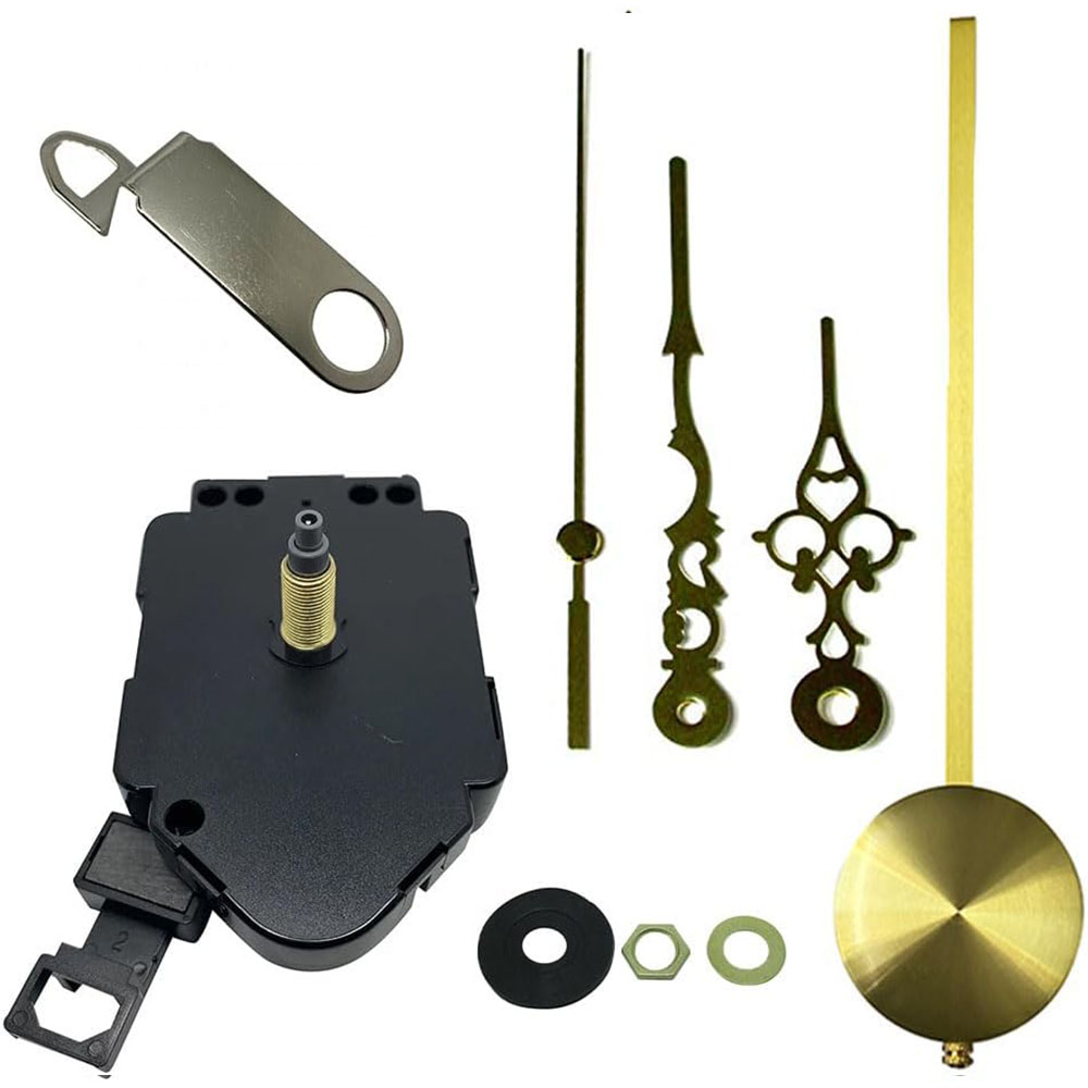New Complete Quartz Pendulum Clock Kit With 98mm Gold Metal Hands