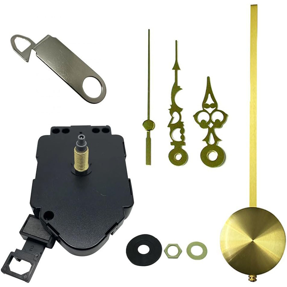 New Complete Quartz Pendulum Clock Kit With 76mm Gold Metal Hands