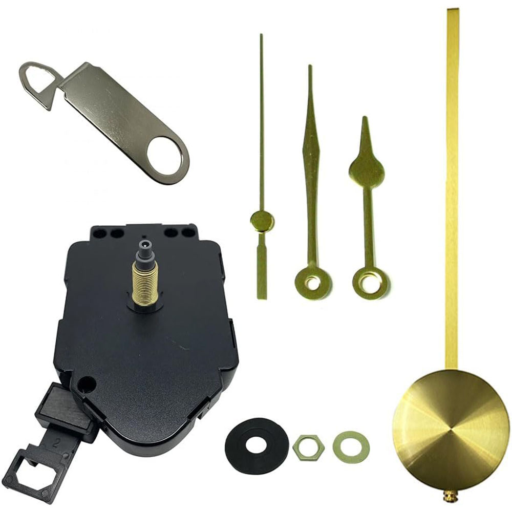New Complete Quartz Pendulum Clock Kit With 73mm Gold Metal Hands