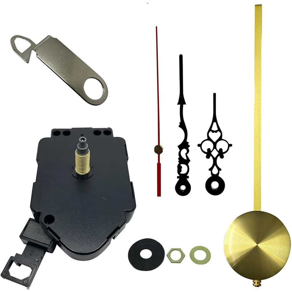 New Complete Quartz Pendulum Clock Kit With 98mm Black Metal Hands