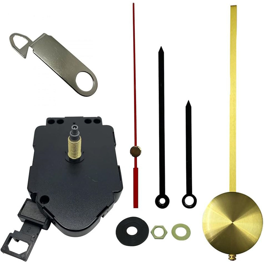 New Complete Quartz Pendulum Clock Kit With 95mm Black Metal Hands