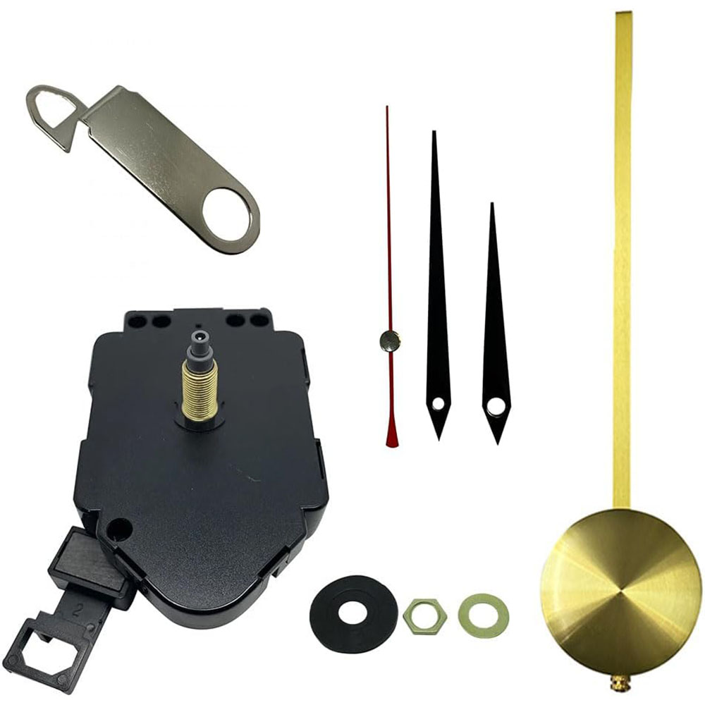 New Complete Quartz Pendulum Clock Kit With 86mm Black Metal Hands