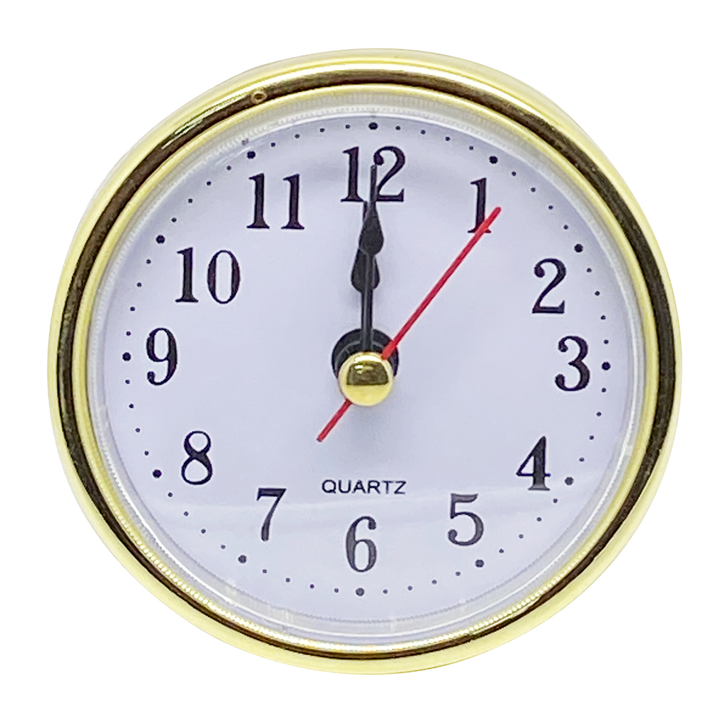 65mm New Quartz Replacement Round Gold Bezel Clock Insert Arabic - Suitable for a clock hole 57-58mm