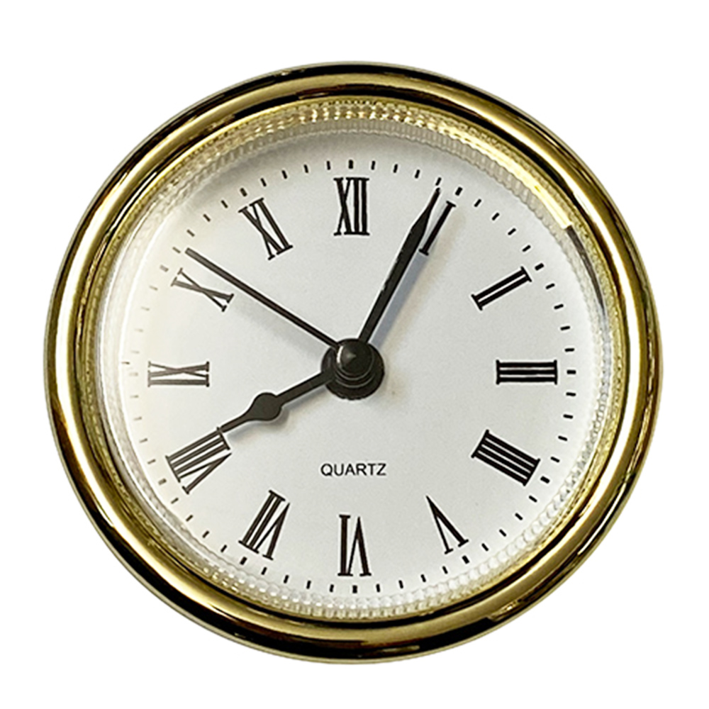 61mm New Quartz Replacement Round Gold Bezel Clock Insert Roman - Suitable for a clock hole 57-59mm