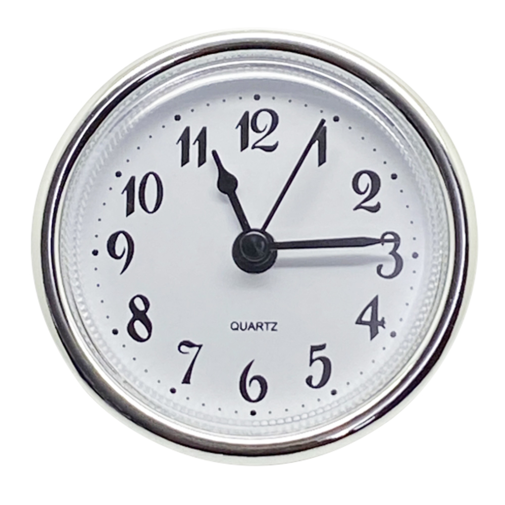 61mm New Quartz Replacement Round Silver Bezel Clock Insert Arabic - Suitable for a clock hole 57-59mm