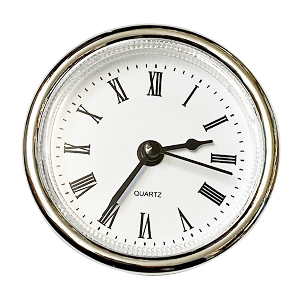 61mm New Quartz Replacement Round Silver Bezel Clock Insert Roman - Suitable for a clock hole 57-59mm