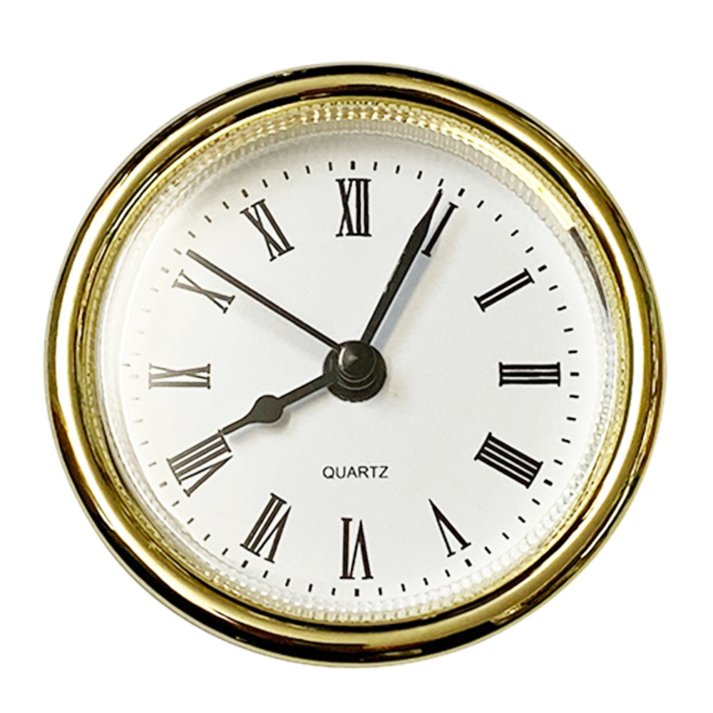 72mm New Quartz Replacement Round Gold Bezel Clock Insert Roman - Suitable for a clock hole 56-58mm