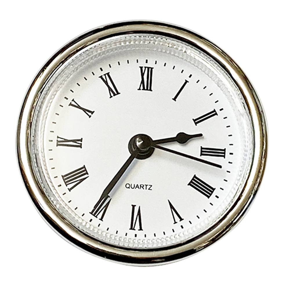 72mm New Quartz Replacement Round Silver Bezel Clock Insert Roman - Suitable for a clock hole 56-58mm