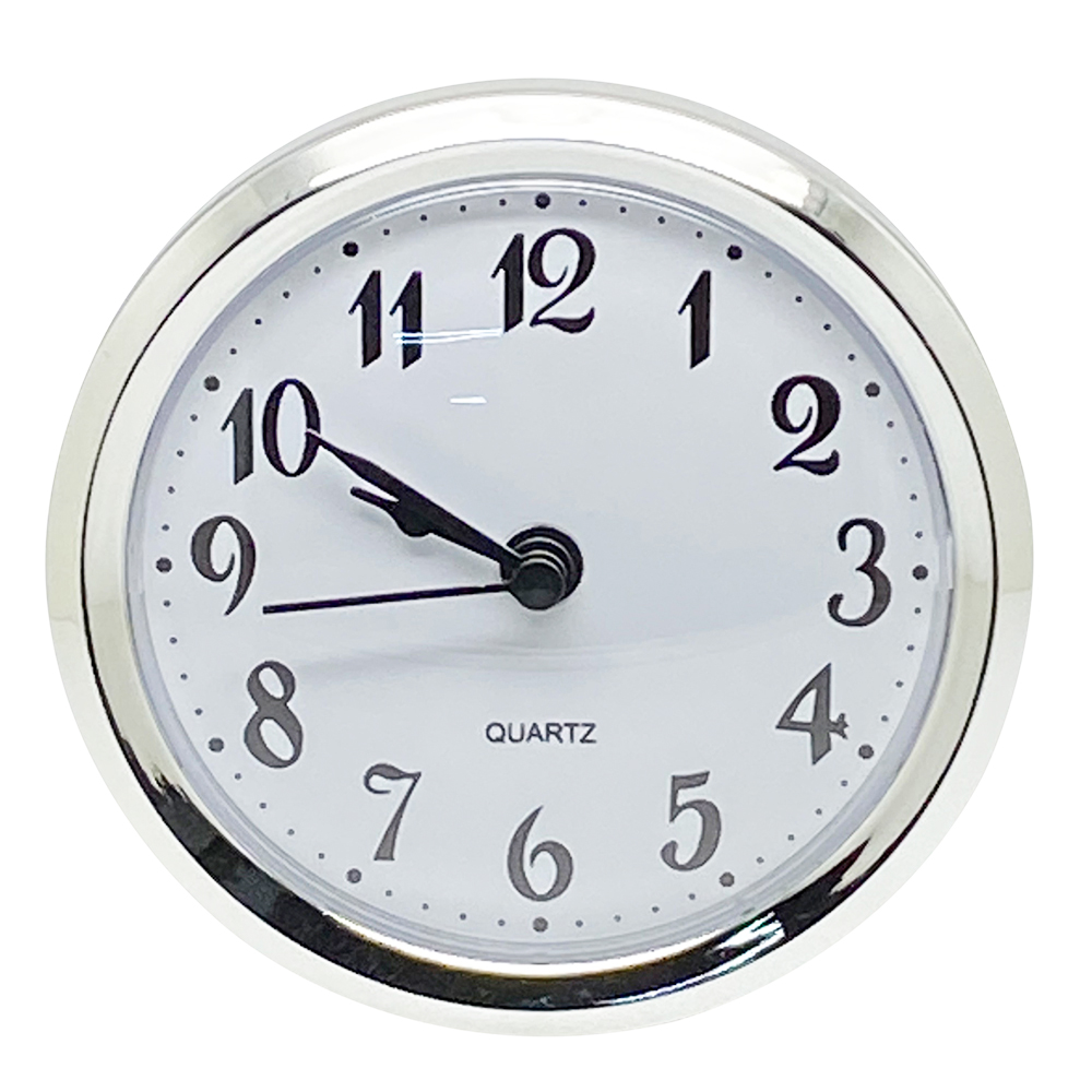 72mm New Quartz Replacement Round Silver Bezel Clock Insert Arabic - Suitable for a clock hole 56-58mm