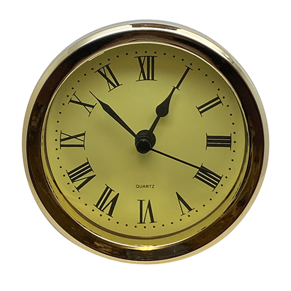 103mm New Quartz Replacement Round Gold (B) Bezel Clock Insert Roman - Suitable for a clock hole 91-93mm