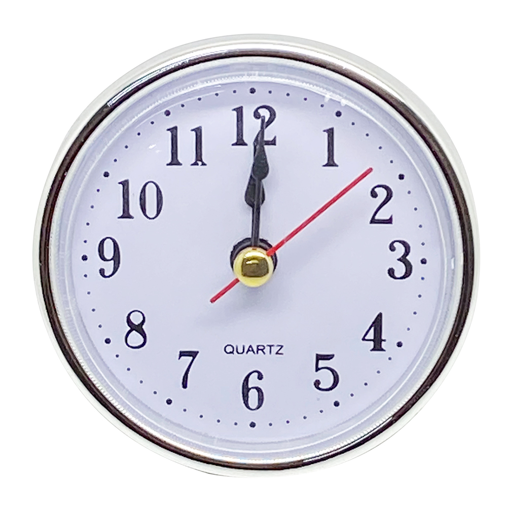 65mm New Quartz Replacement Round Silver Bezel Clock Insert Arabic - Suitable for a clock hole 57-58mm