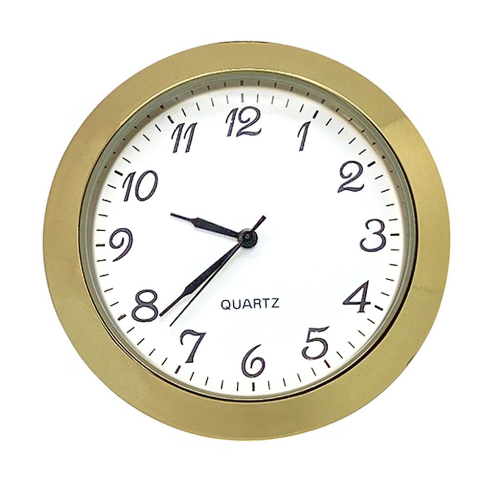 New Premium Quartz Bezel Clock Watch Movement Insert Gold With Black Arabic Numerals 23mm Insert For A 21.75mm Hole