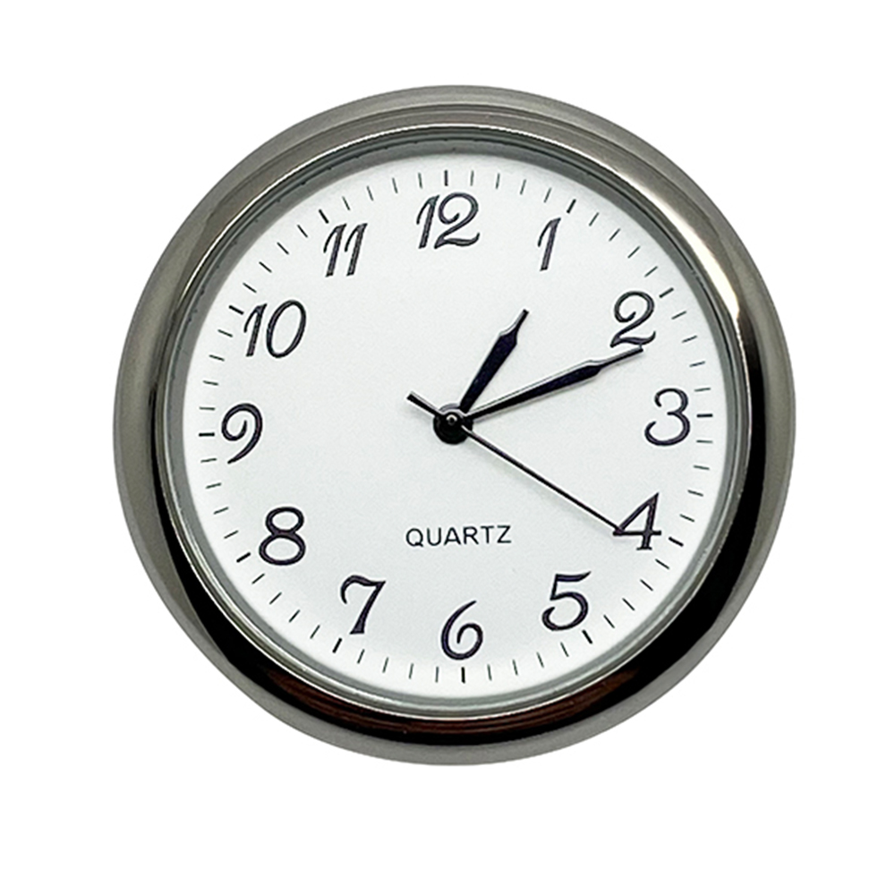 New Premium Chrome Bezel Clock Watch Movement Insert With Black Arabic Numerals 25mm Insert For A 24mm Hole