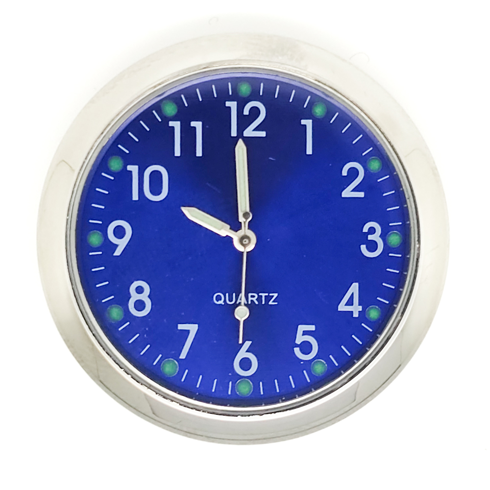 New Premium Quartz Bezel Clock Watch Movement Insert Silver With Roman Numerals 38mm Insert For A 37mm Hole - Blue Face