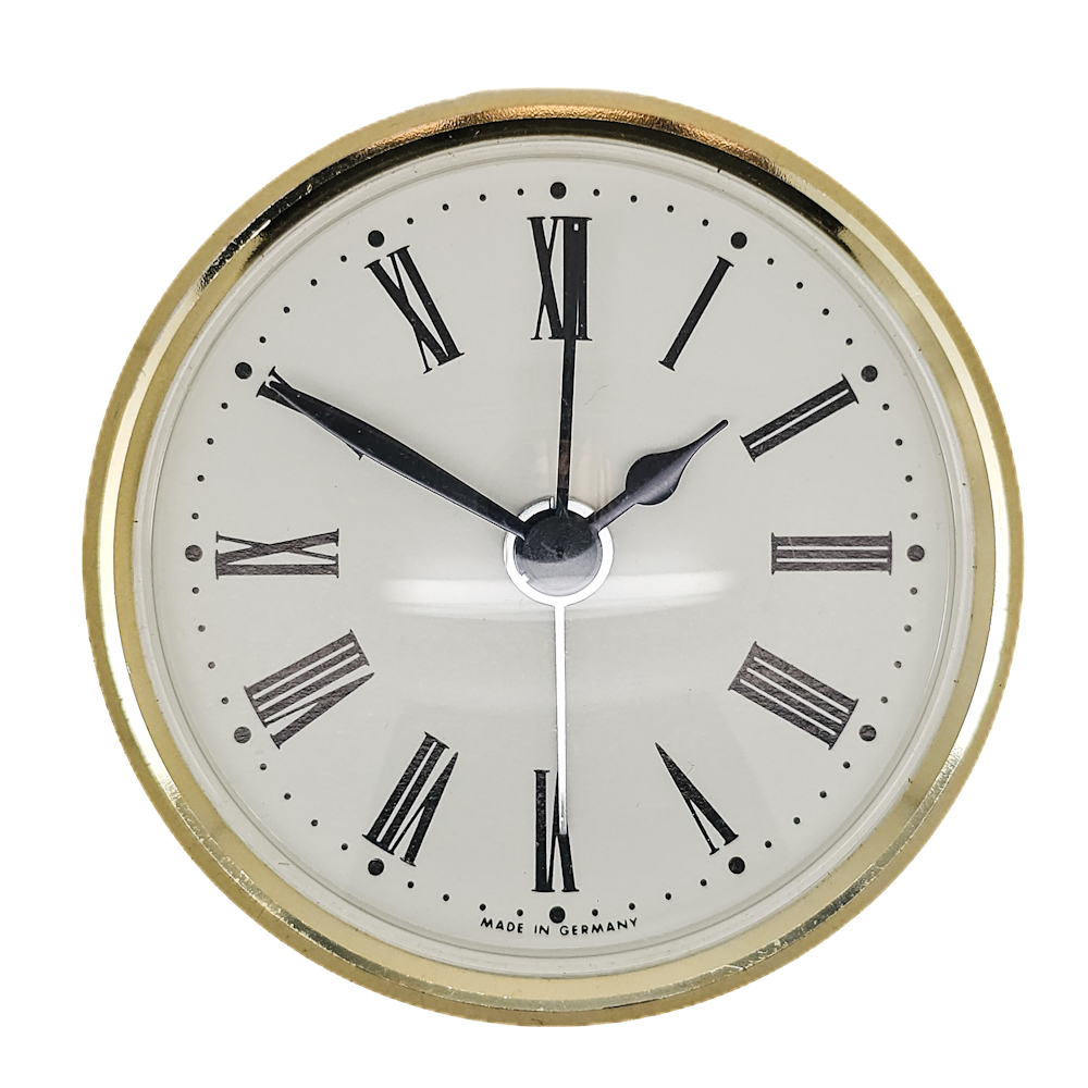 70mm Quartz Gold Bezel Clock Inserts Roman Numbers Metal Clip Fit - Hechinger