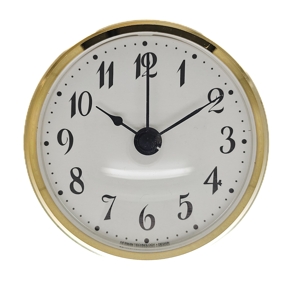 86mm Quartz Gold Bezel Clock Inserts Arabic Numbers Metal Clip Fit - Hechinger