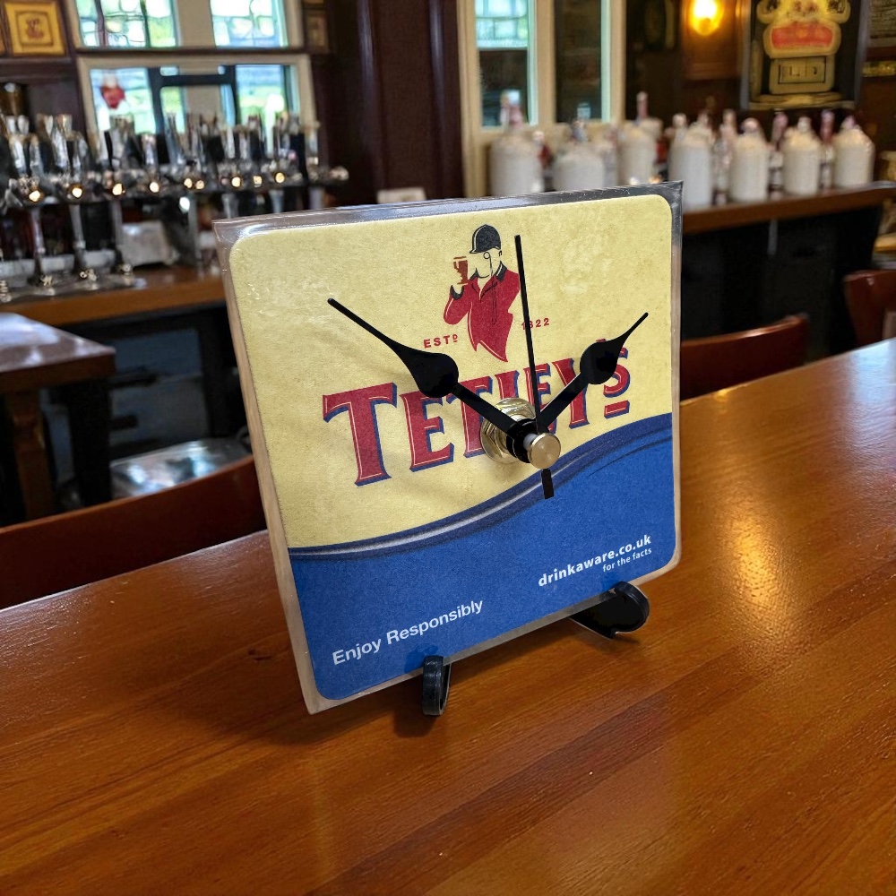 Dans Clock Shop Novelty Beer Mat Clocks With Display Stand –  Tetley’s
