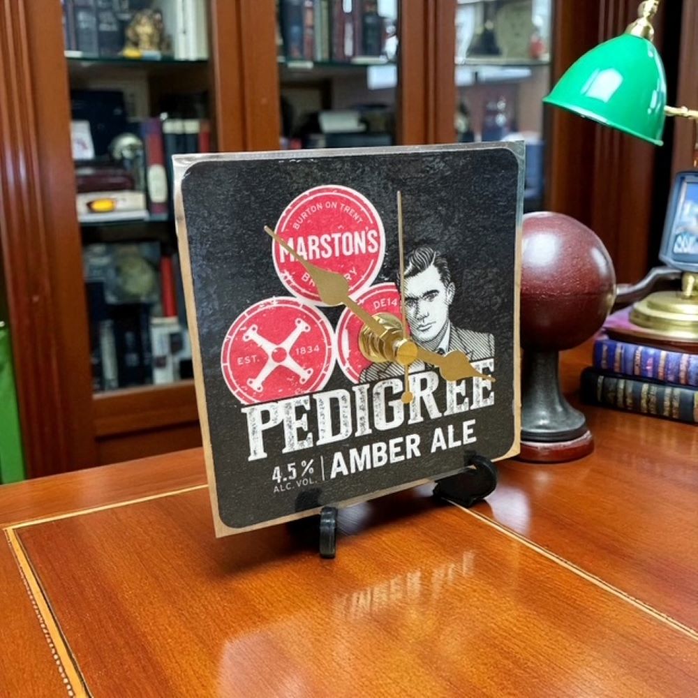 Dans Clock Shop Novelty Beer Mat Clocks With Display Stand –  Pedigree