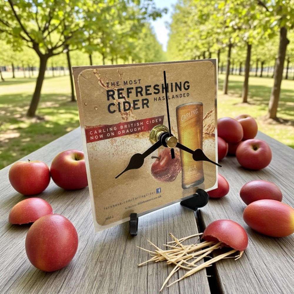 Dans Clock Shop Novelty Beer Mat Clocks With Display Stand – Carling The Most Refreshing