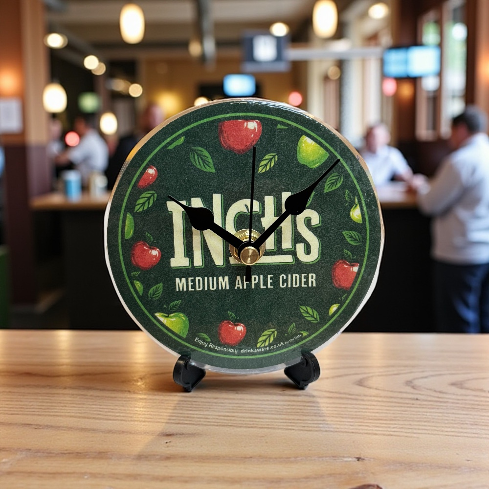 Dans Clock Shop Novelty Beer Mat Clocks With Display Stand – Inches Dark Green