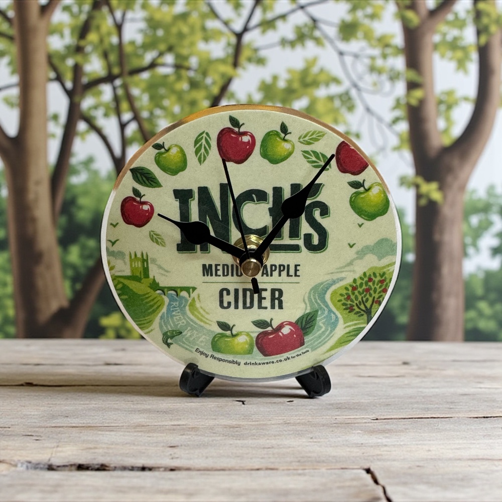 Dans Clock Shop Novelty Beer Mat Clocks With Display Stand – Inches Light Green