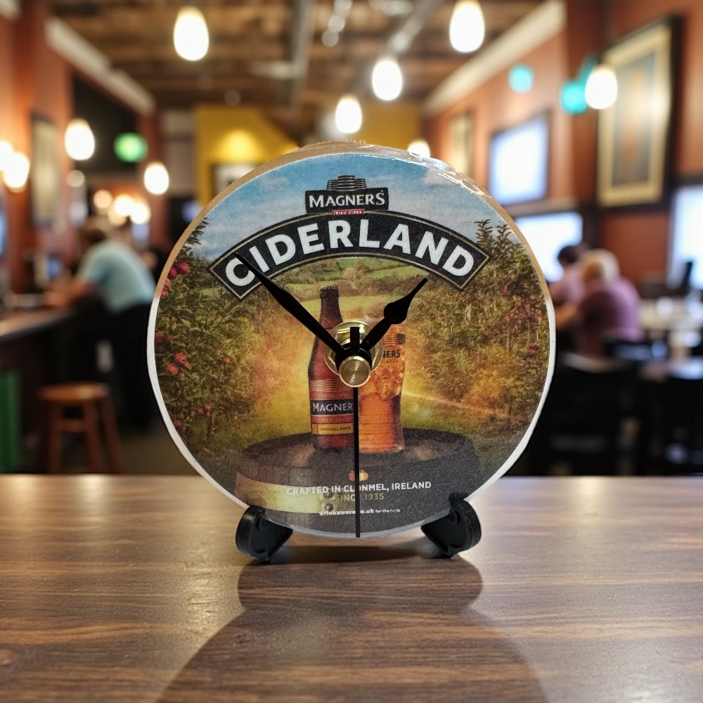 Dans Clock Shop Novelty Beer Mat Clocks With Display Stand – Magners Ciderland