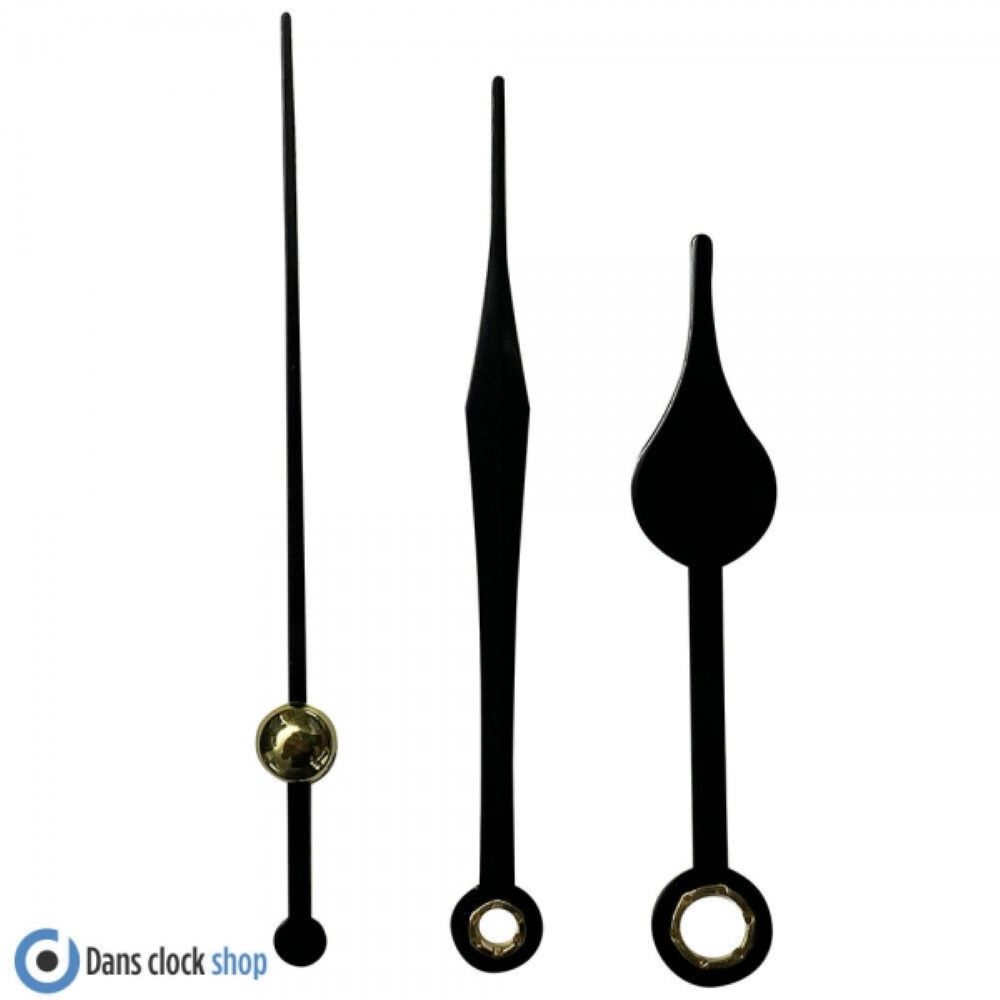 New Replacement Quartz 12888 Youngtown Clock Hands For 5.0mm & 3.1mm Hand Holes - 65mm Black Metal