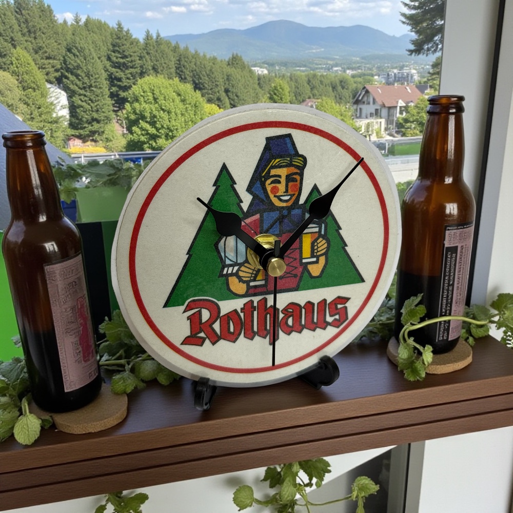Dans Clock Shop Novelty Beer Mat Clocks With Display Stand – Rothaus