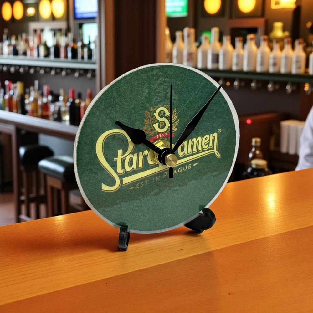 Dans Clock Shop Novelty Beer Mat Clocks With Display Stand – Staropramen