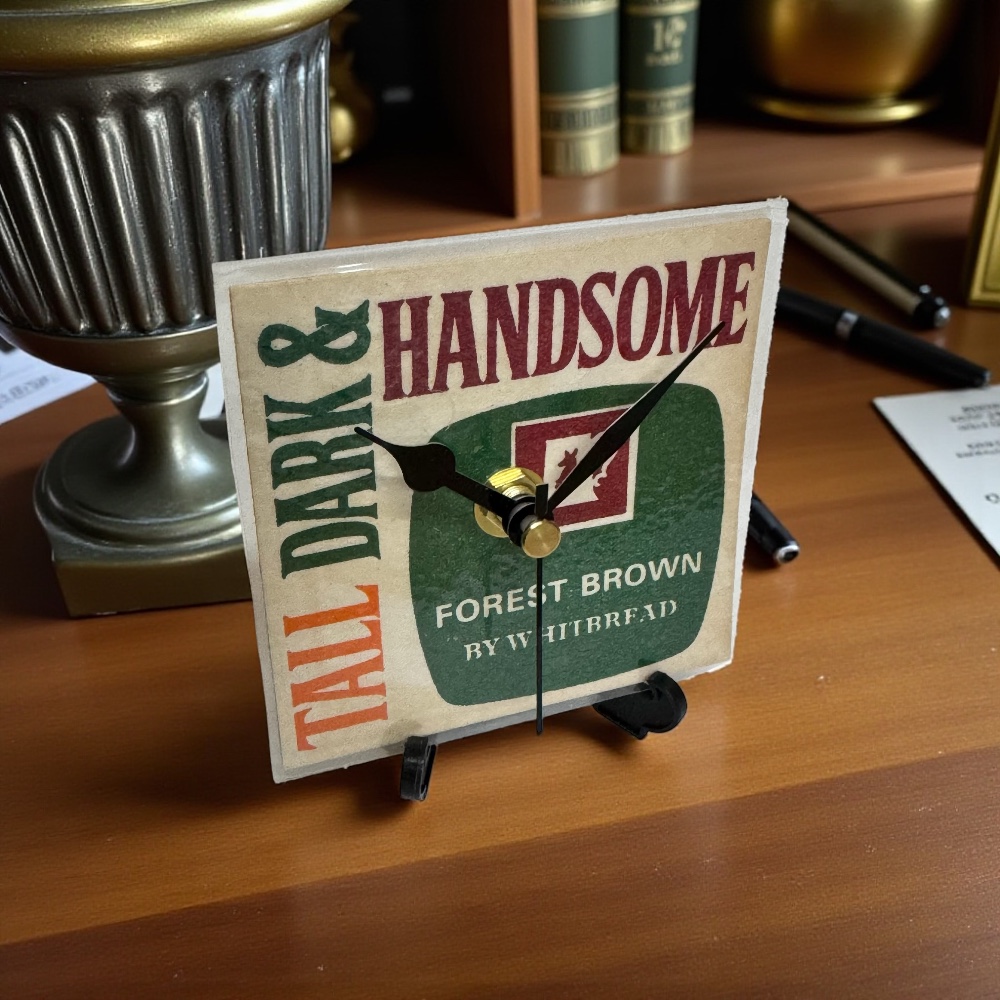 Dans Clock Shop Novelty Beer Mat Clocks With Display Stand – Whitbread Forest Brown