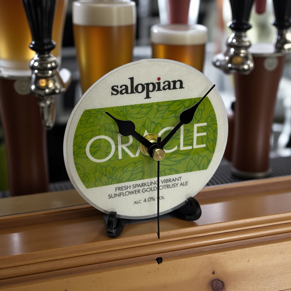 Dans Clock Shop Novelty Beer Mat Clocks With Display Stand – Oracle